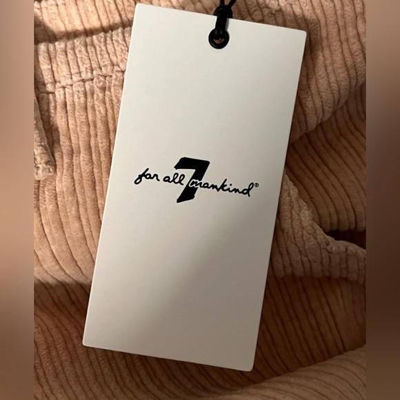 NWT 7 for all Mankind Corduroy Easy Trouser pink Sz 31  wide leg cuff - Picture 7 of 11